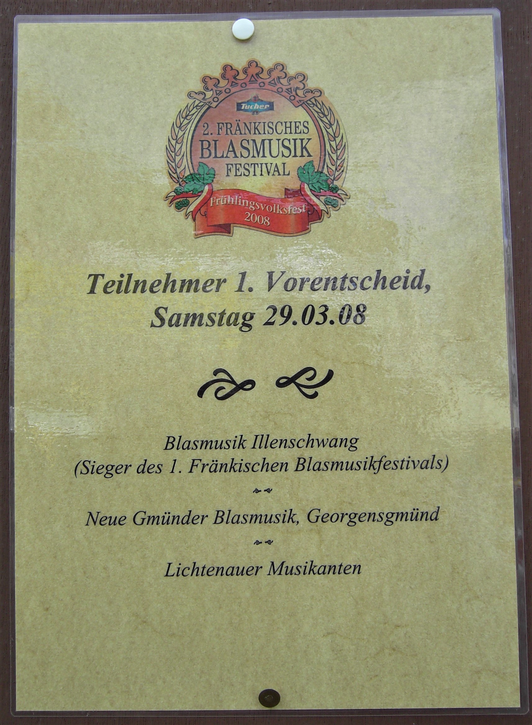 Teilnahme am 2. frnkischen Blasmusikfestival